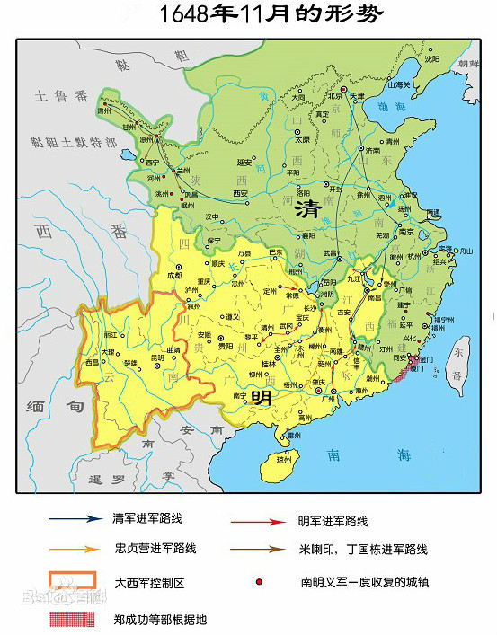 大顺和灭亡和南明疆域变化