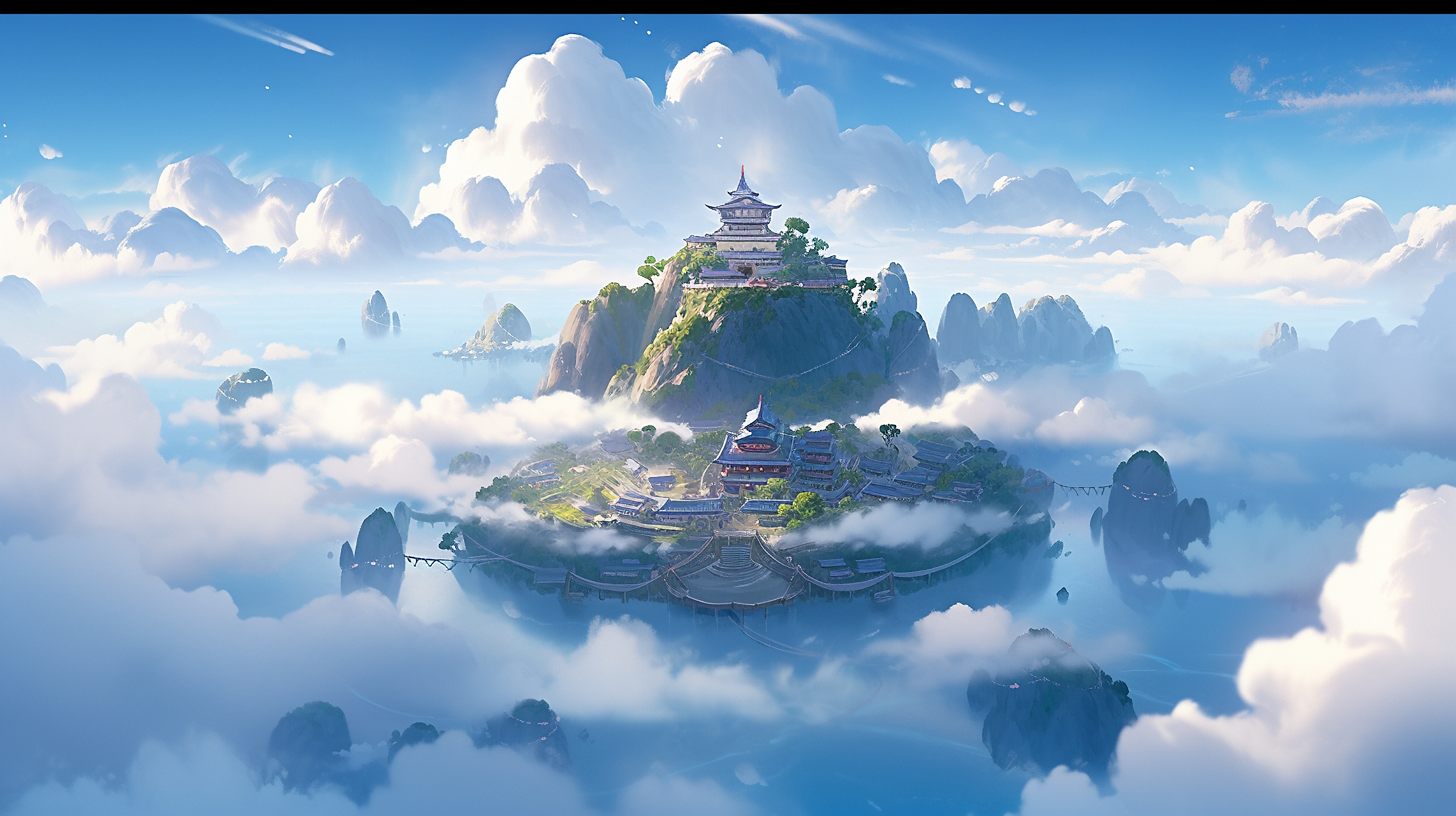 修仙圣地#ai绘画# #场景# #玉骨遥