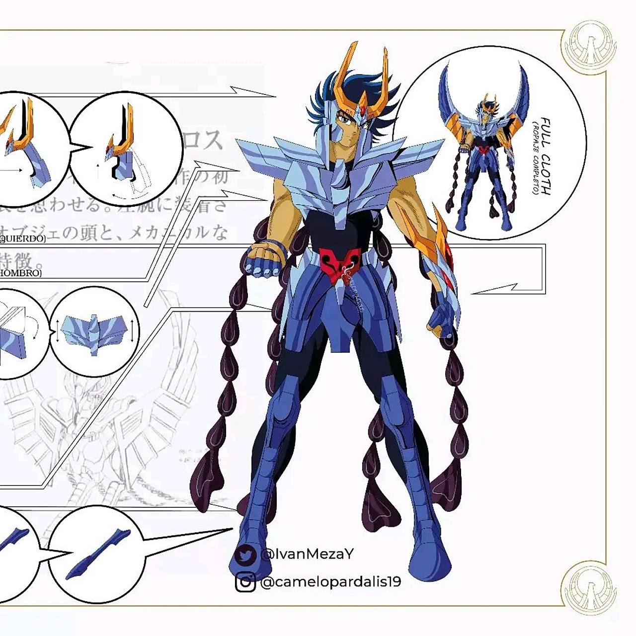 圣斗士星矢人物插画,别样的圣衣设计: 一辉 ,瞬.