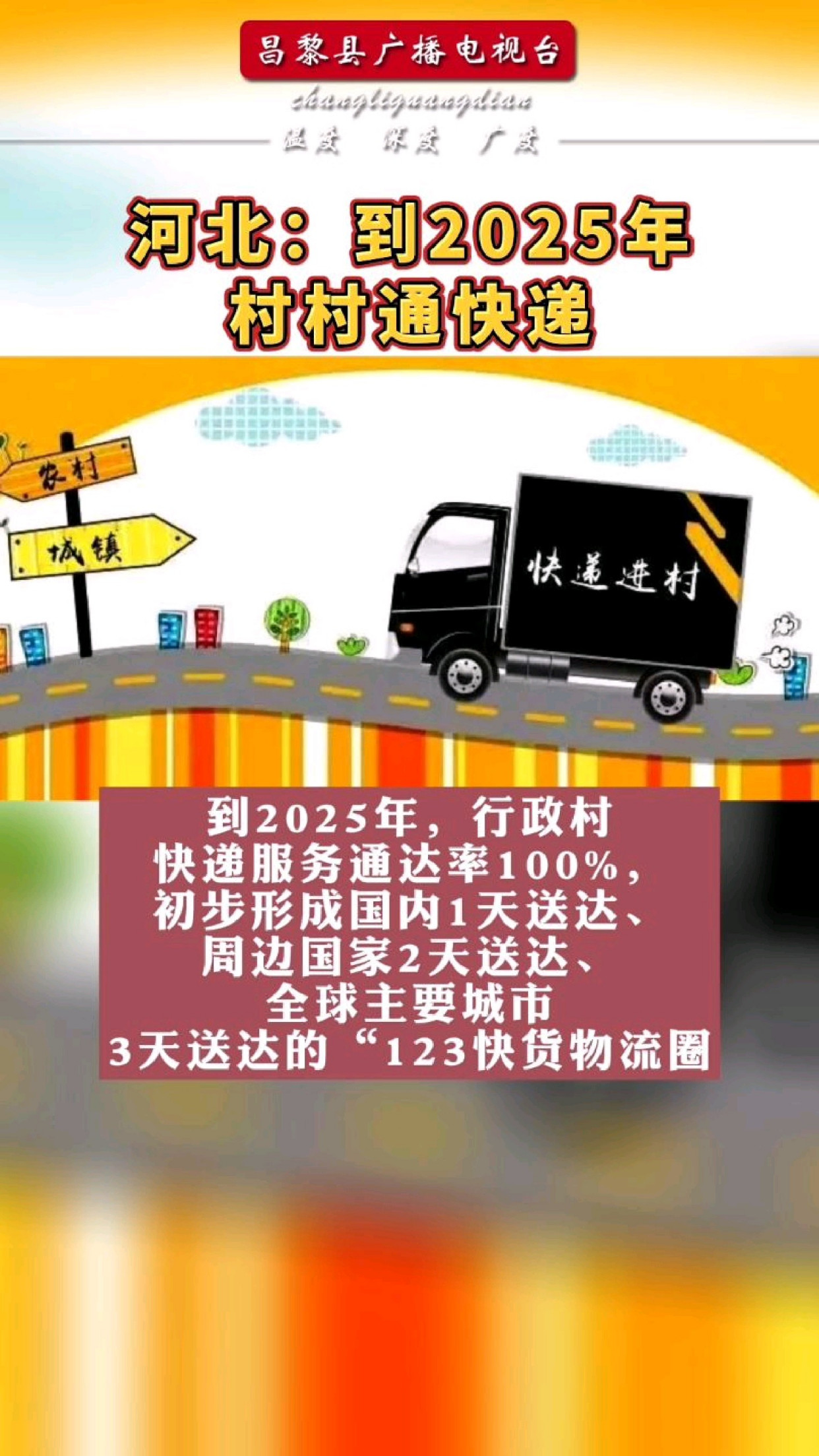 河北:到2025年,村村通快递 #快递 #全球通