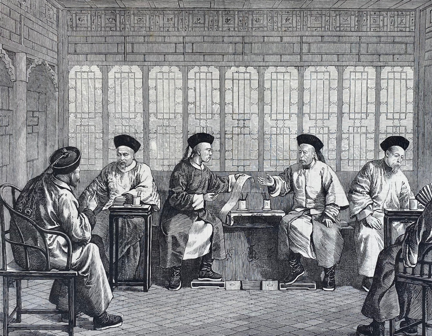 "清朝的总理衙门",西方1873年版画.