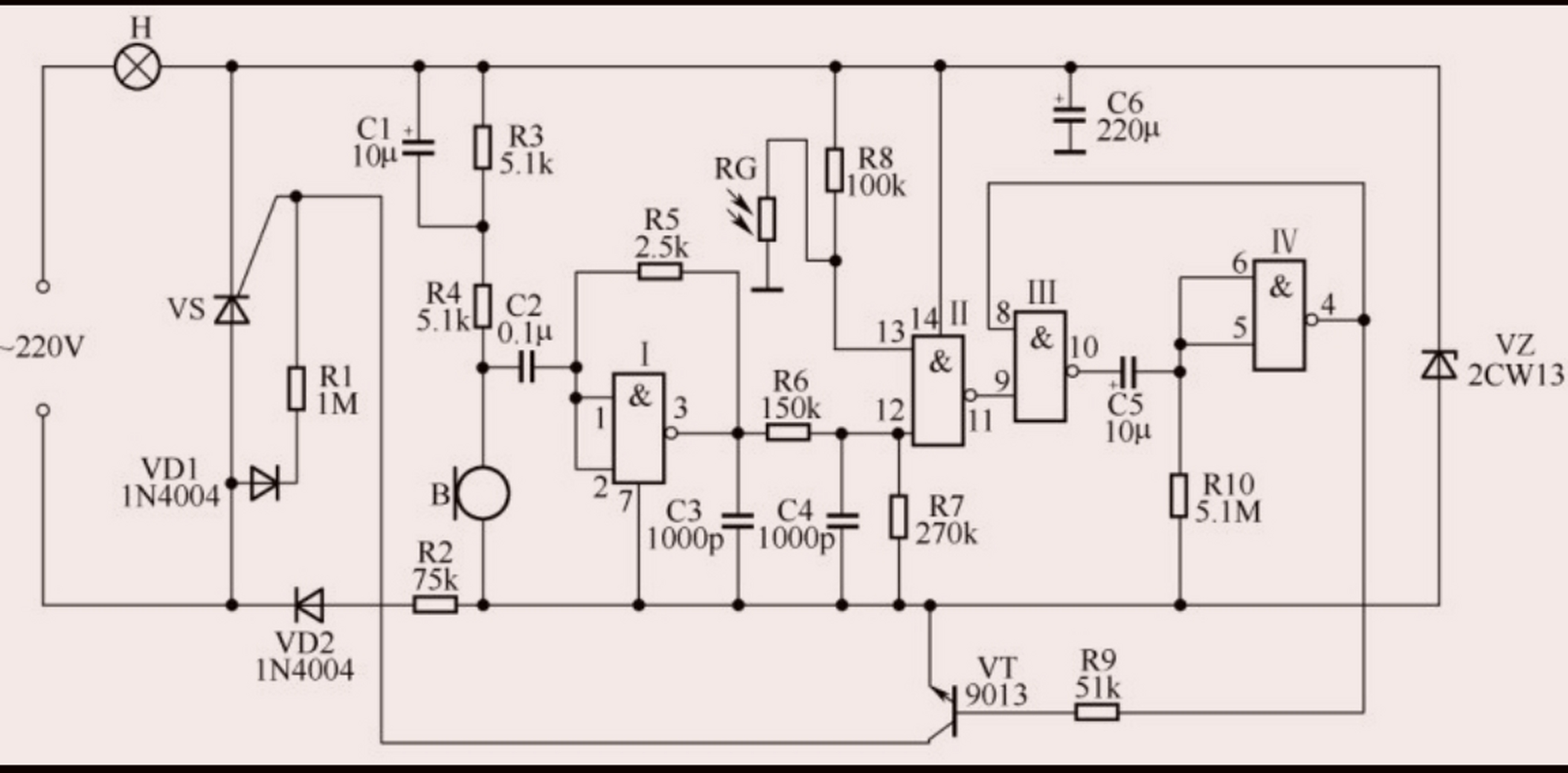 白炽灯声,光双控延时电路  声,光双控延时灯是无须管理的全自动楼梯
