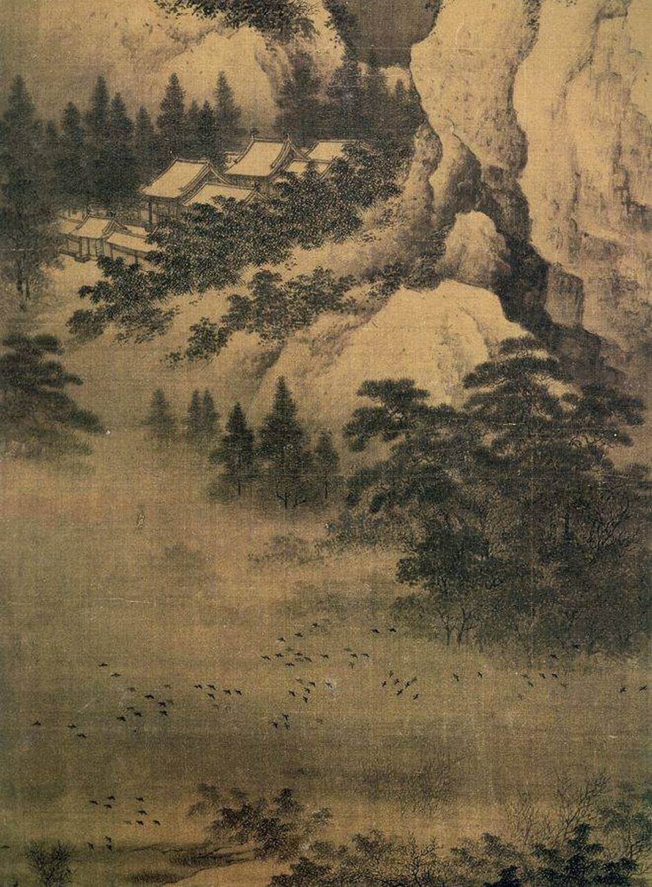 佚名 溪山暮雪图 局部 台北故宫博物院藏 #国画# #传统文化#  细细看