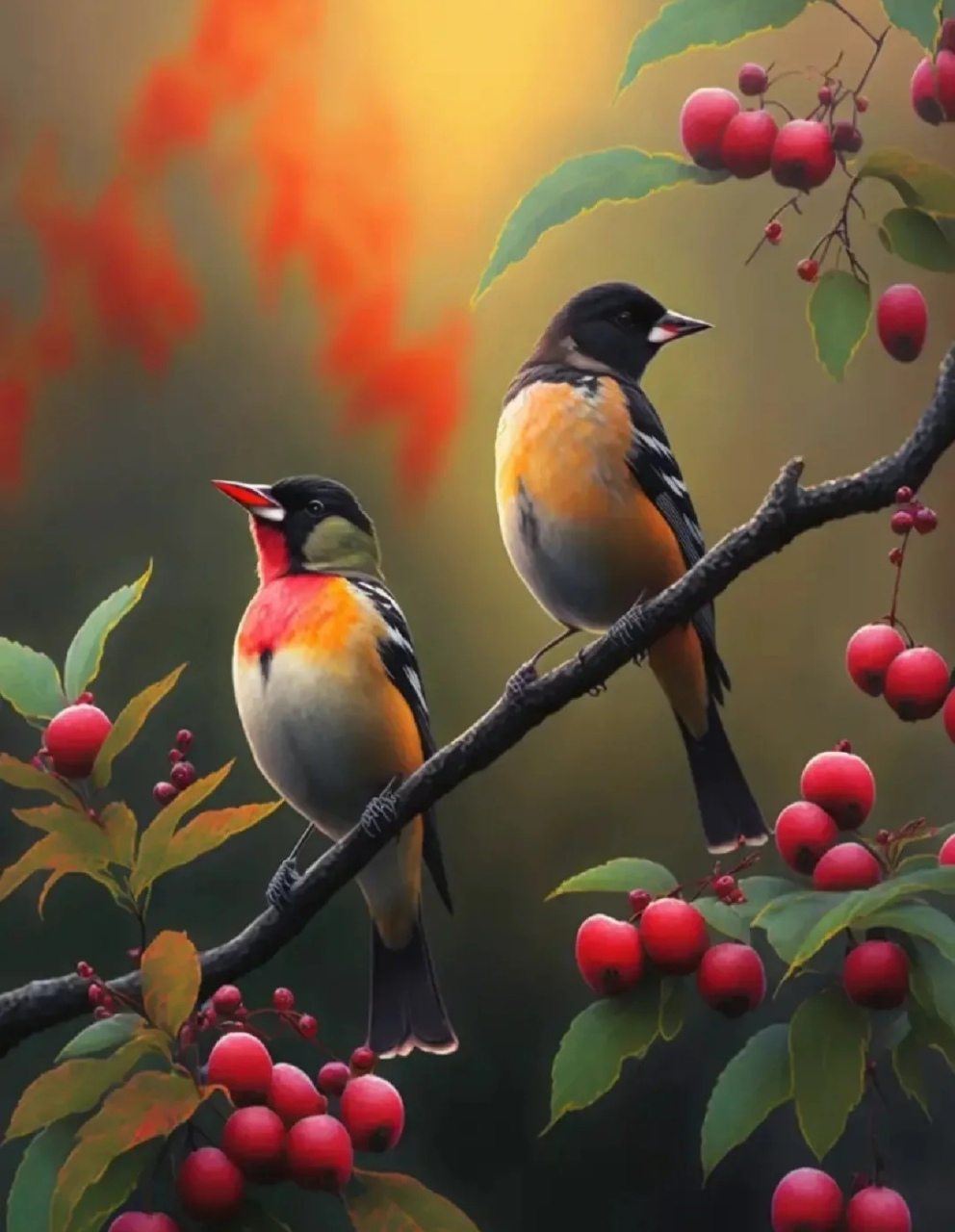 喜鹊叫,喜事到  春日渐暖,喜鹊报春!