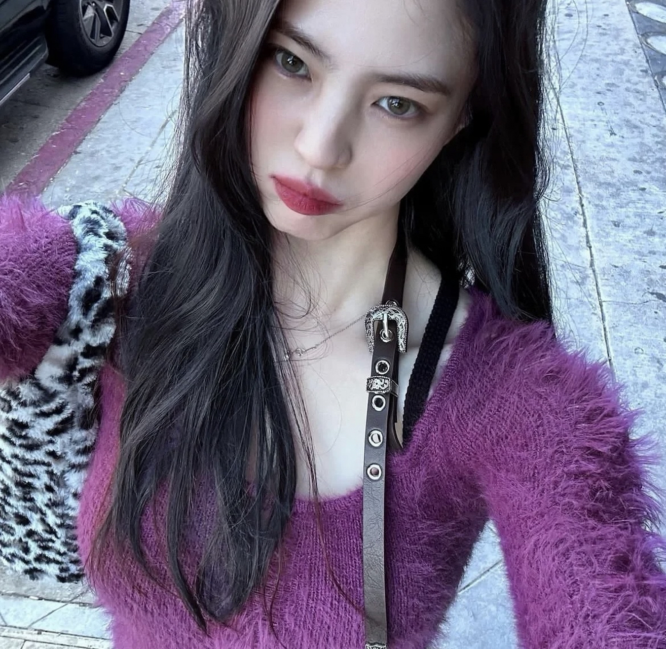 韩素希这张自拍可以当头像的程度