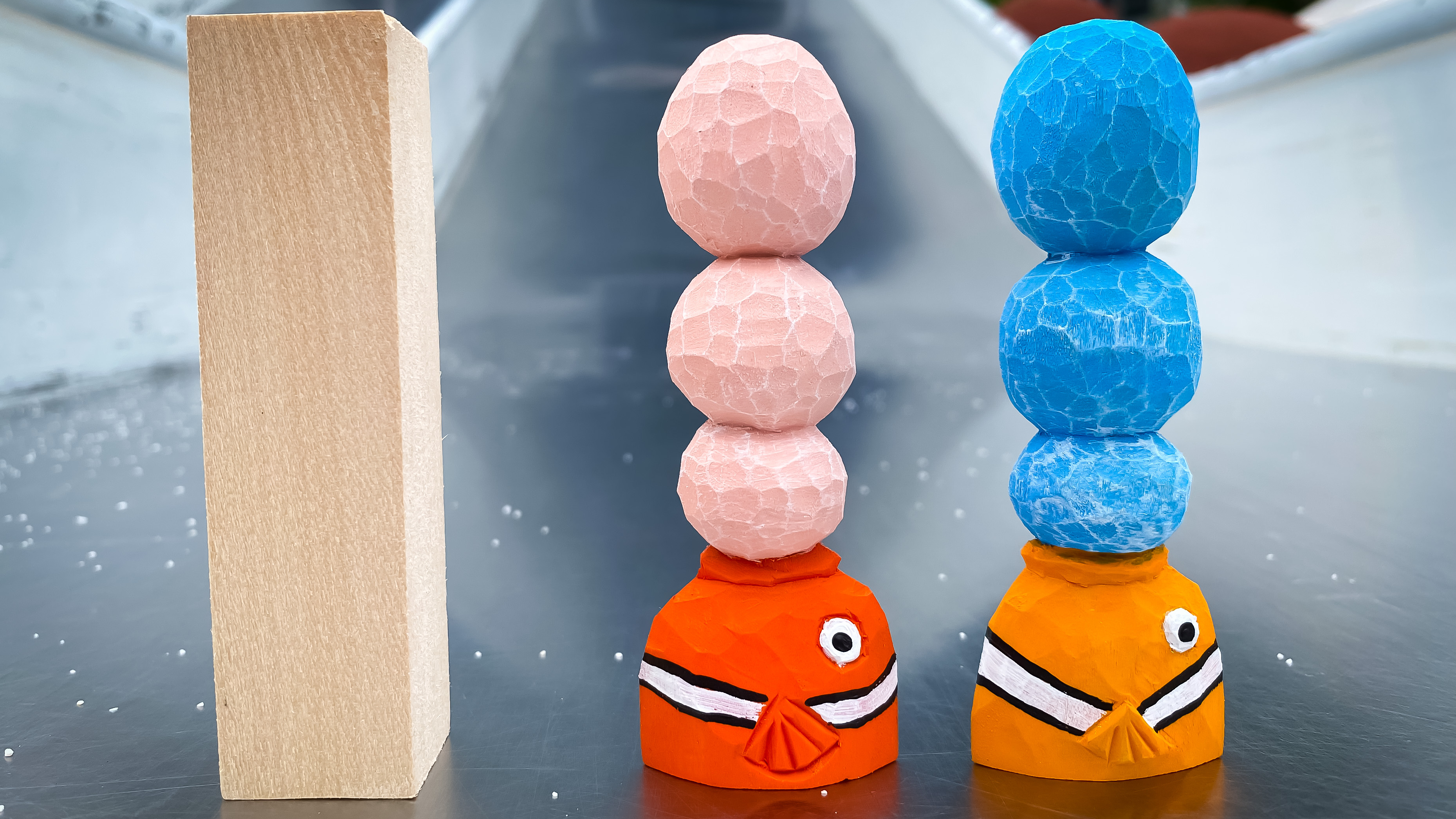 新手木雕教学|吐泡泡的小丑鱼