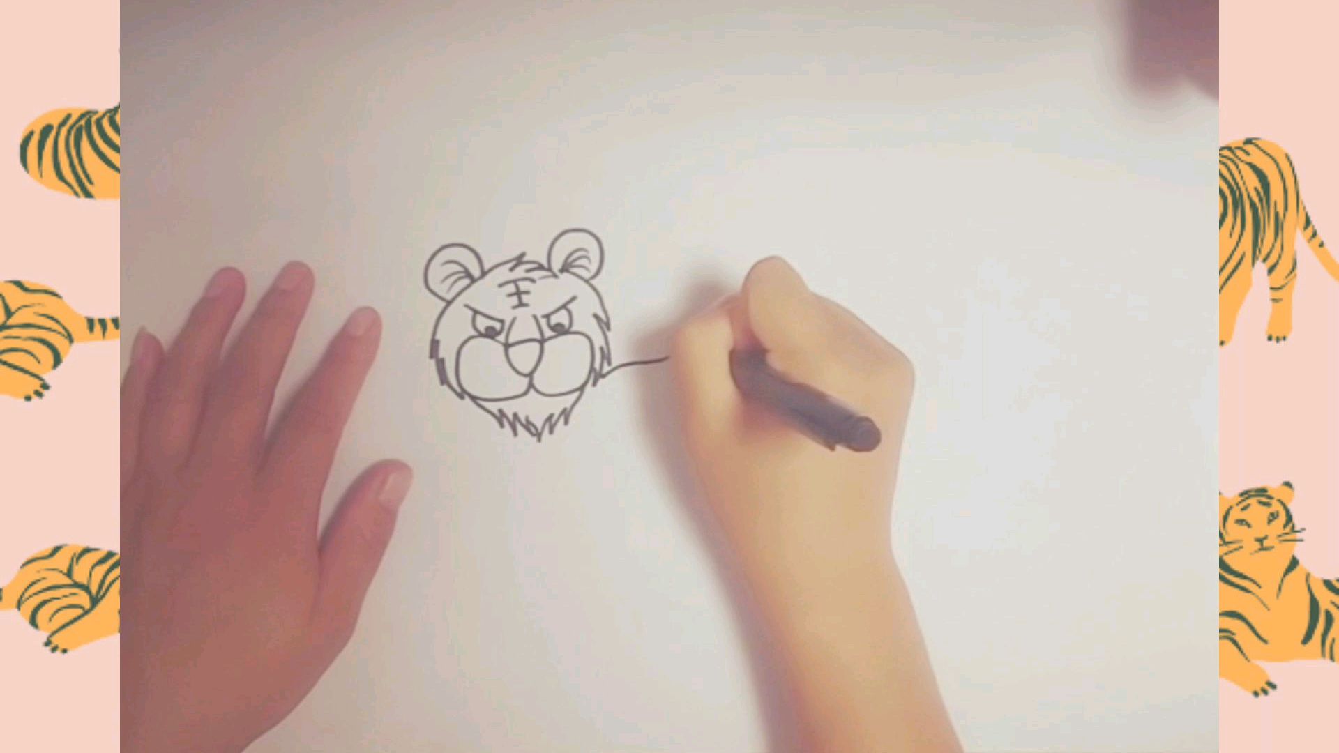 儿童画、简笔画:凶猛的老虎