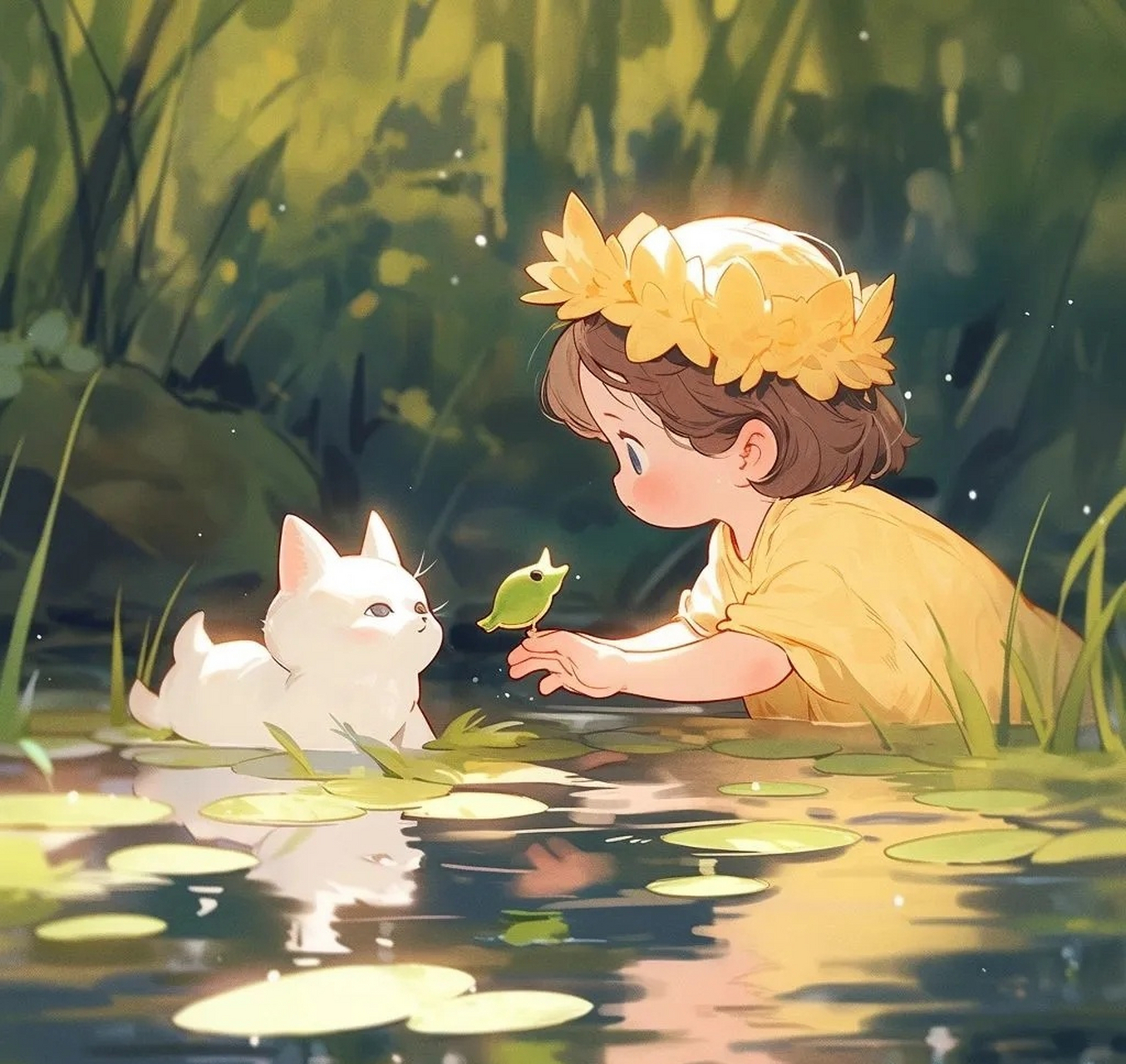 水中精灵小王子和小公主太可爱了!  情侣头像064220.