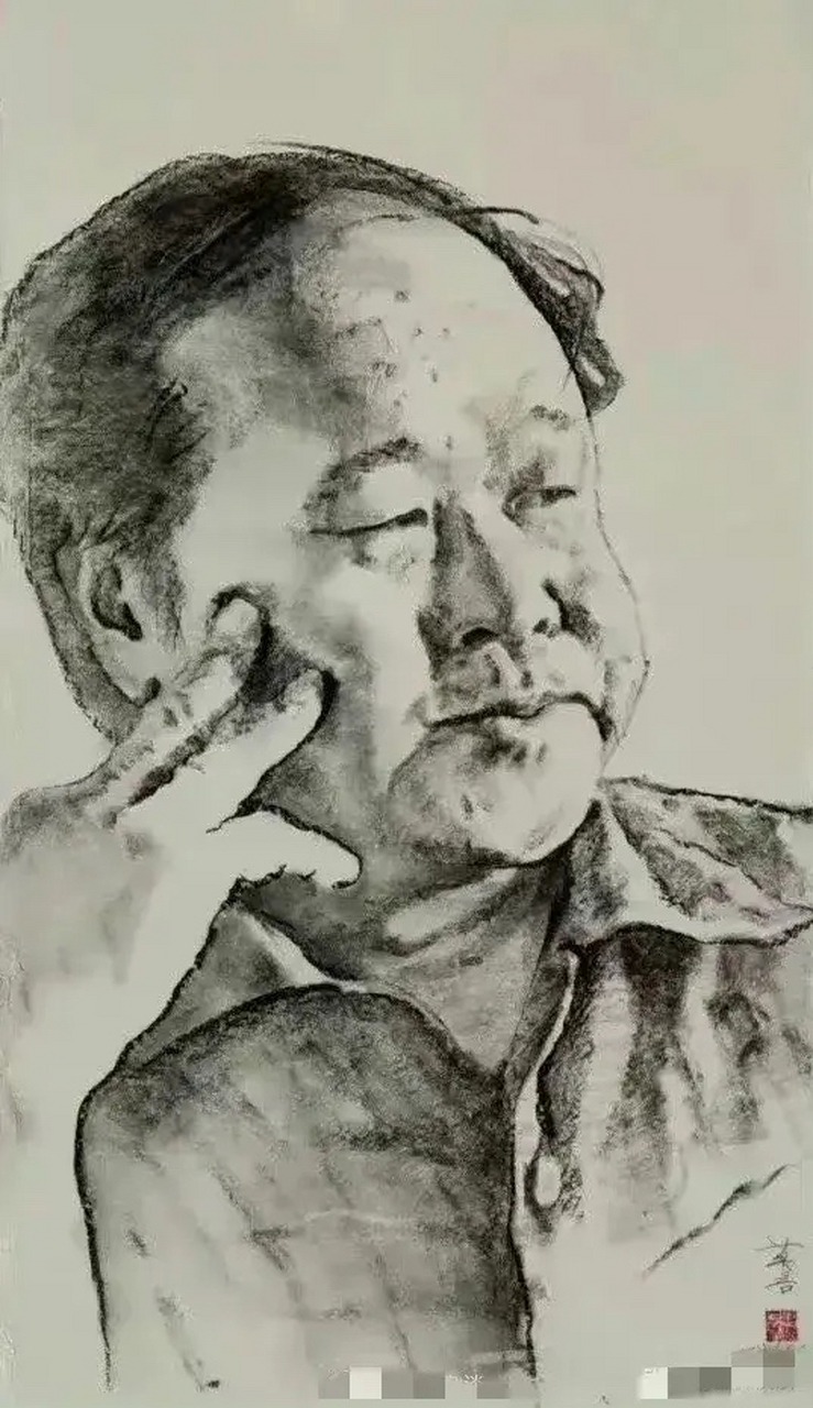 走亲戚的素描图片