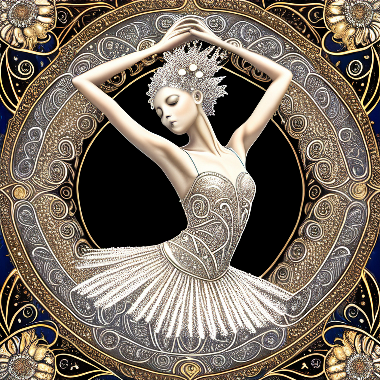 美丽的舞者-ai绘画作品欣赏#ai绘画# #美术作品# #涂鸦一格ai绘画