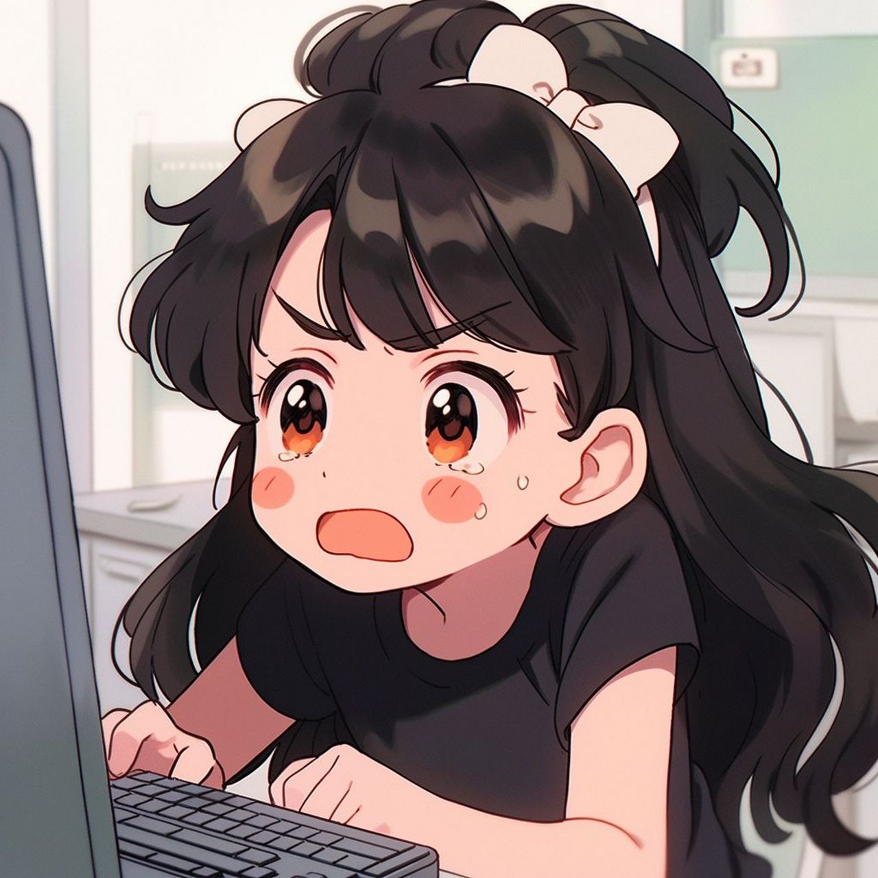 疯狂加班的女生打工人专属头像