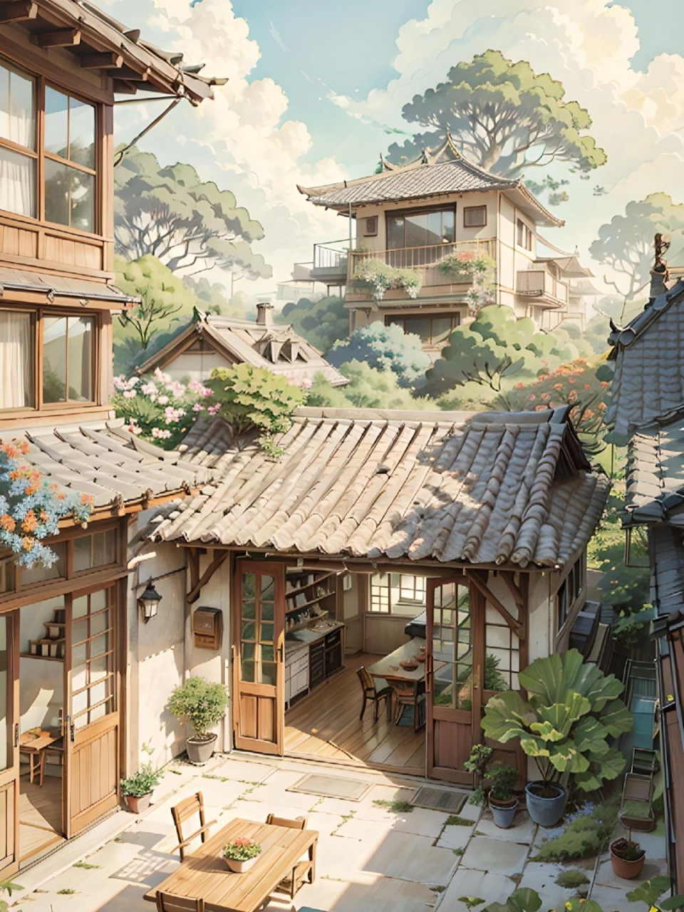 理想中的院子,仿佛看到了退休后的生活!#漫画# #生活# #ai共创计划