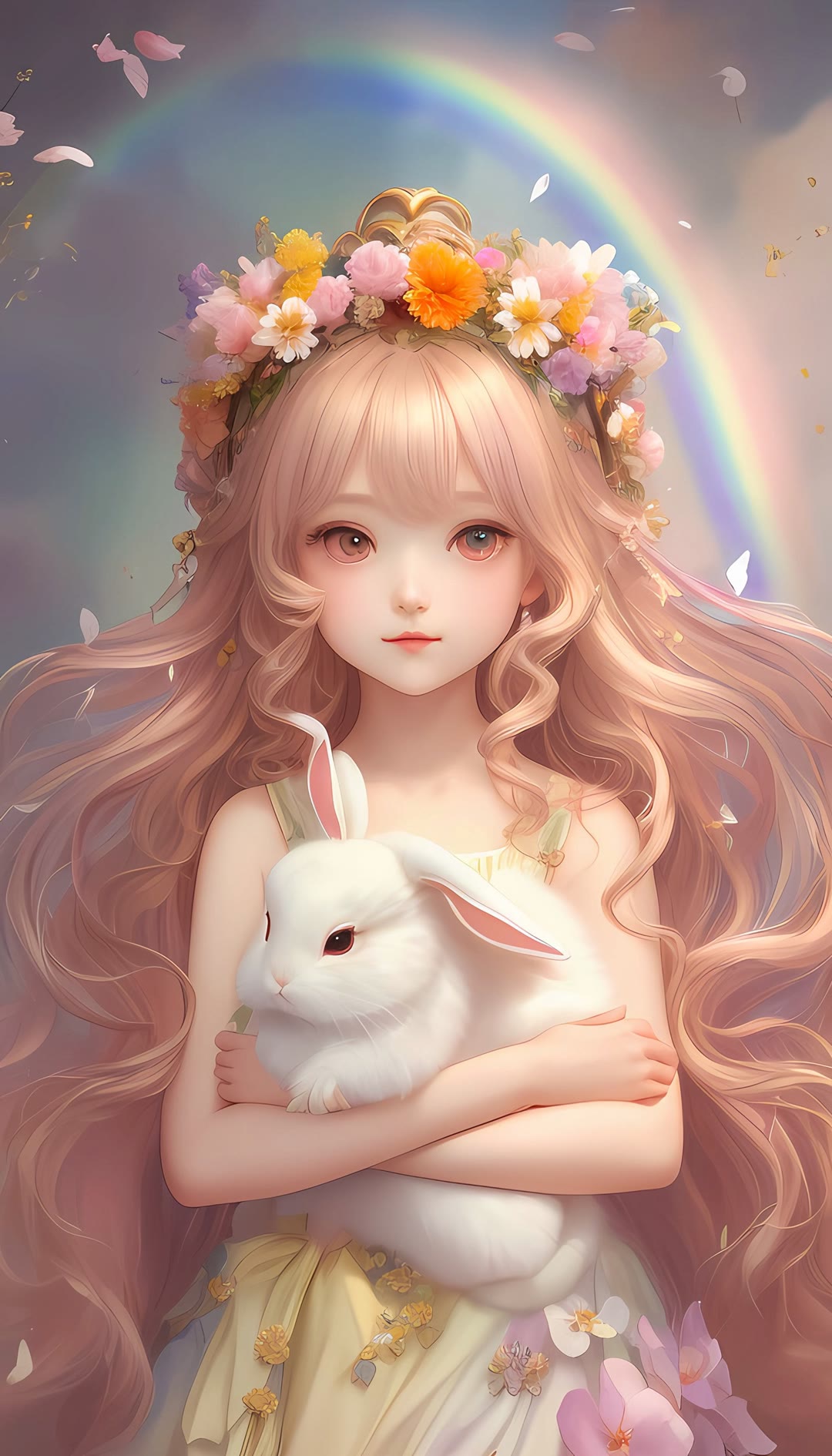 头像:头戴花环的金色头发女孩