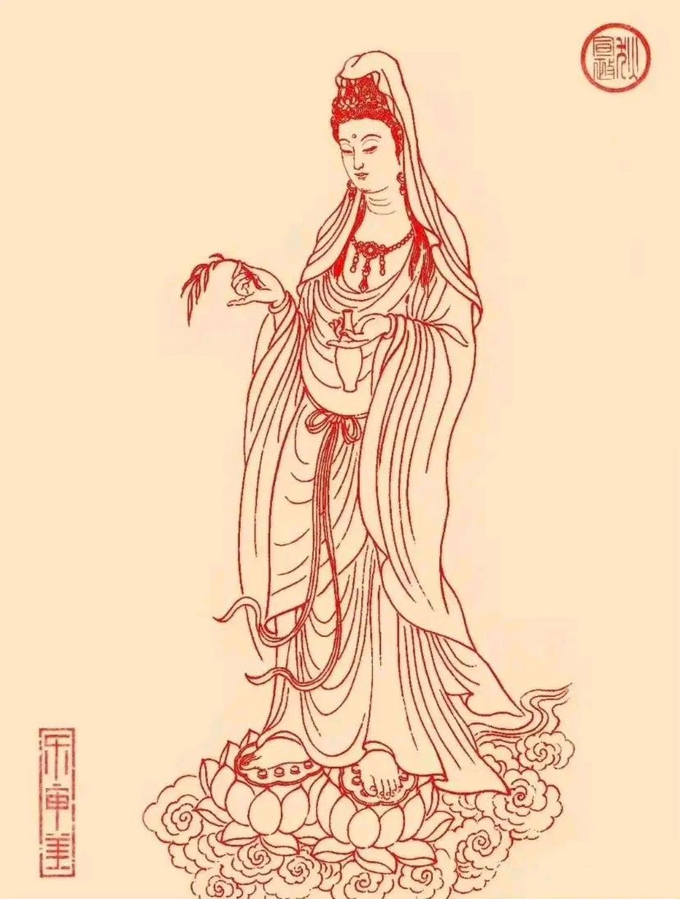 线稿 | 观音菩萨