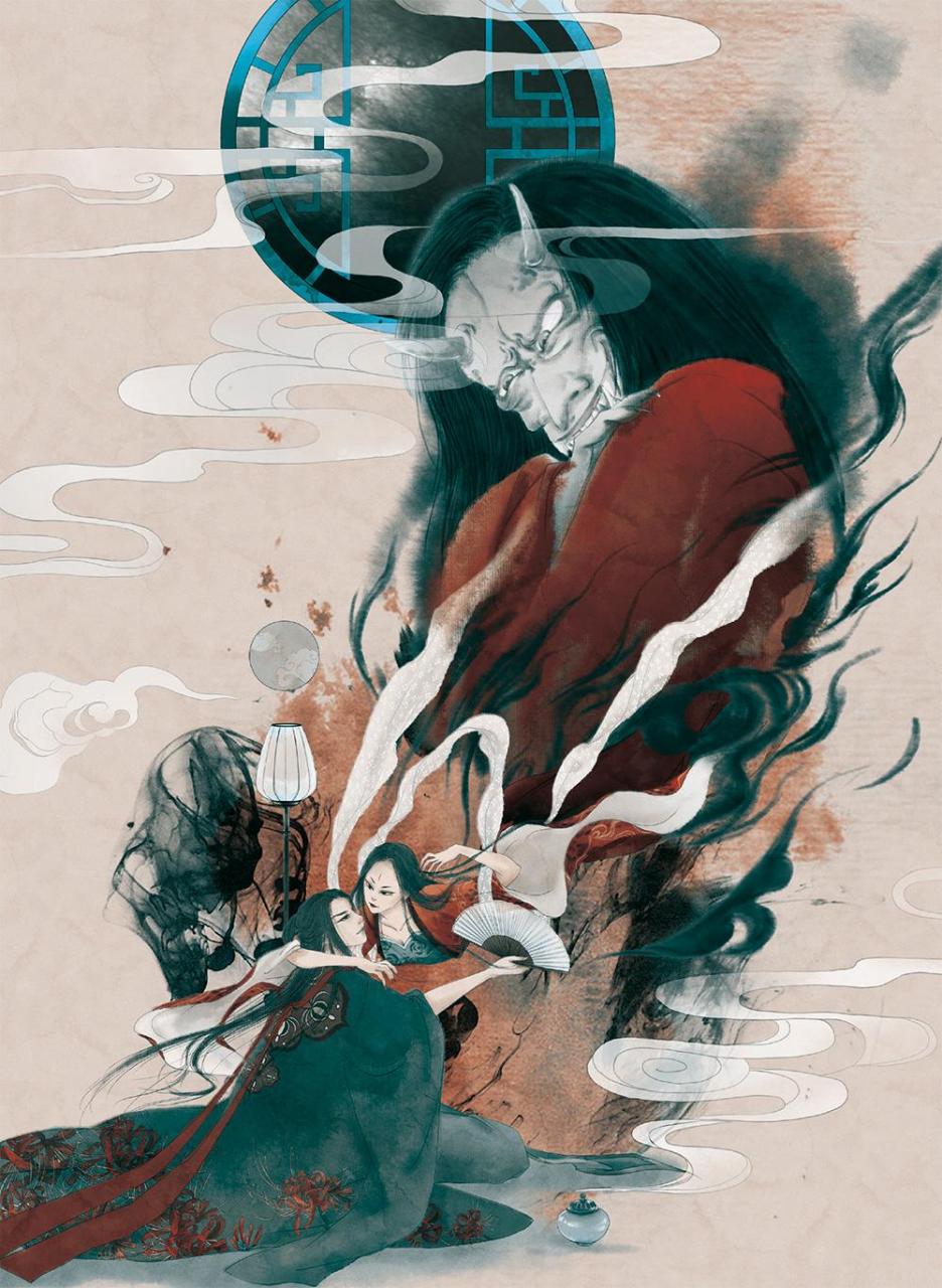 【画皮鬼】 画皮鬼本是青面獠牙的狞鬼,却可以利用画皮术化为妖艳动人