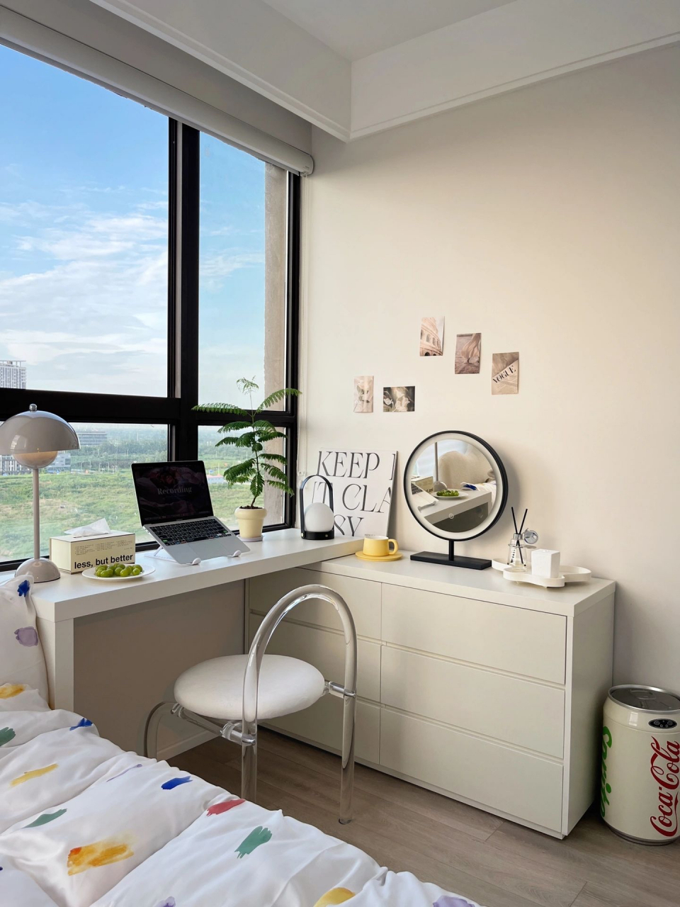 9m05小卧室|l型半包围书桌斗柜太实用了