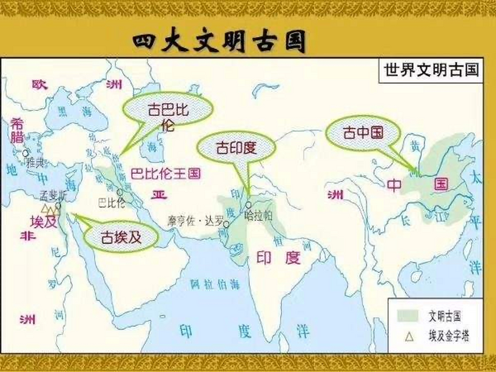 四大文明古国是关于世界四大古代文明的统称.