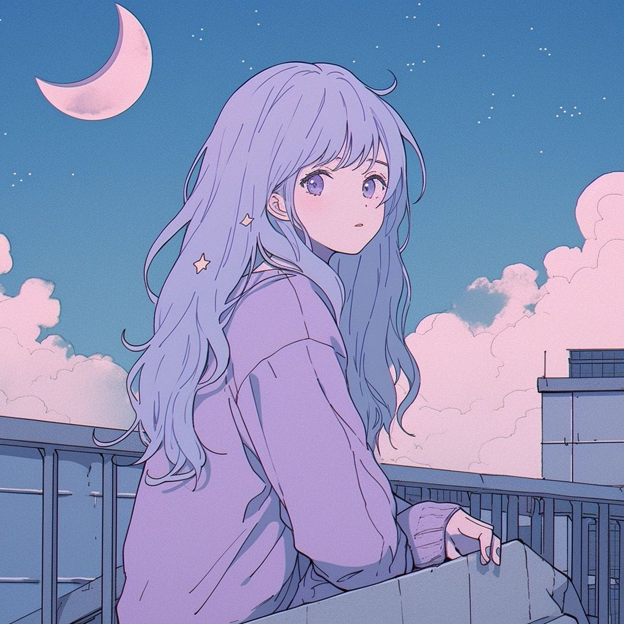 紫色动漫 | 小女孩和猫