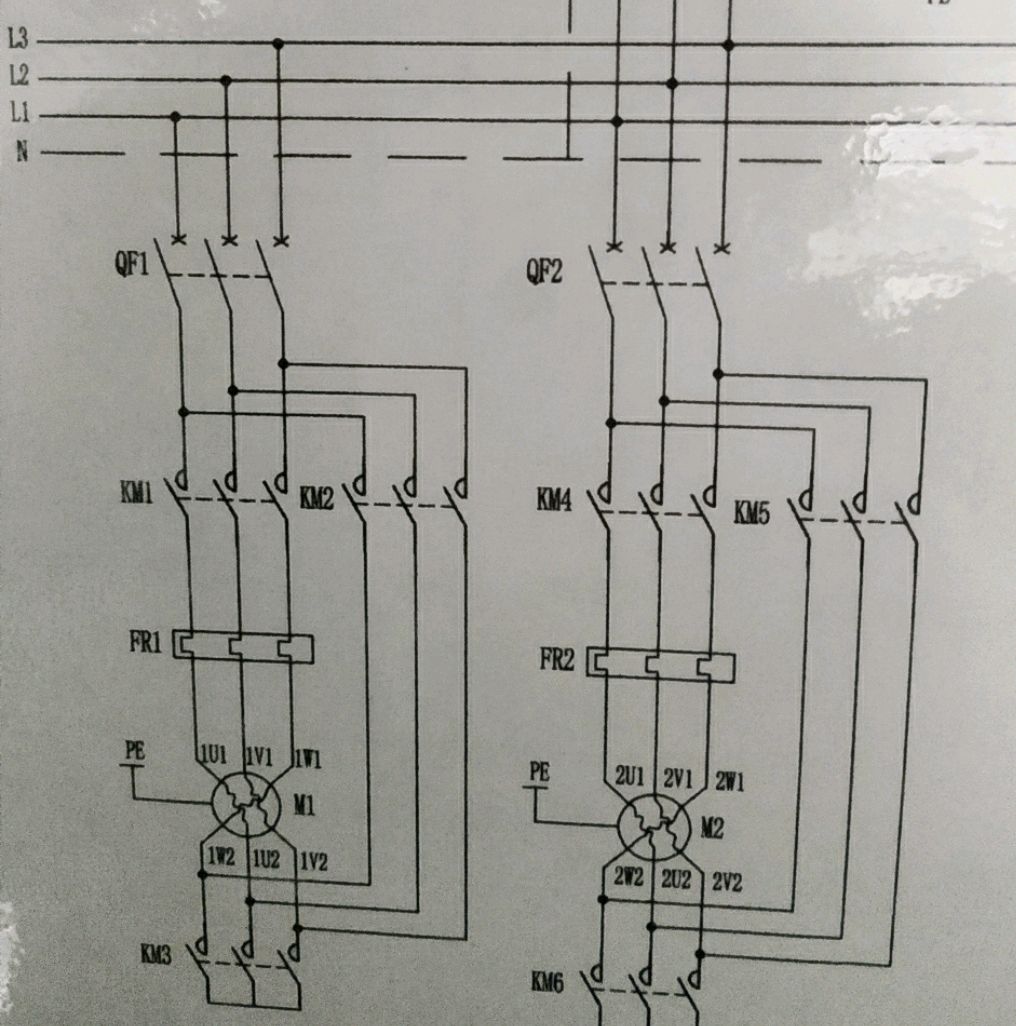 星三角启动接线电路图图片