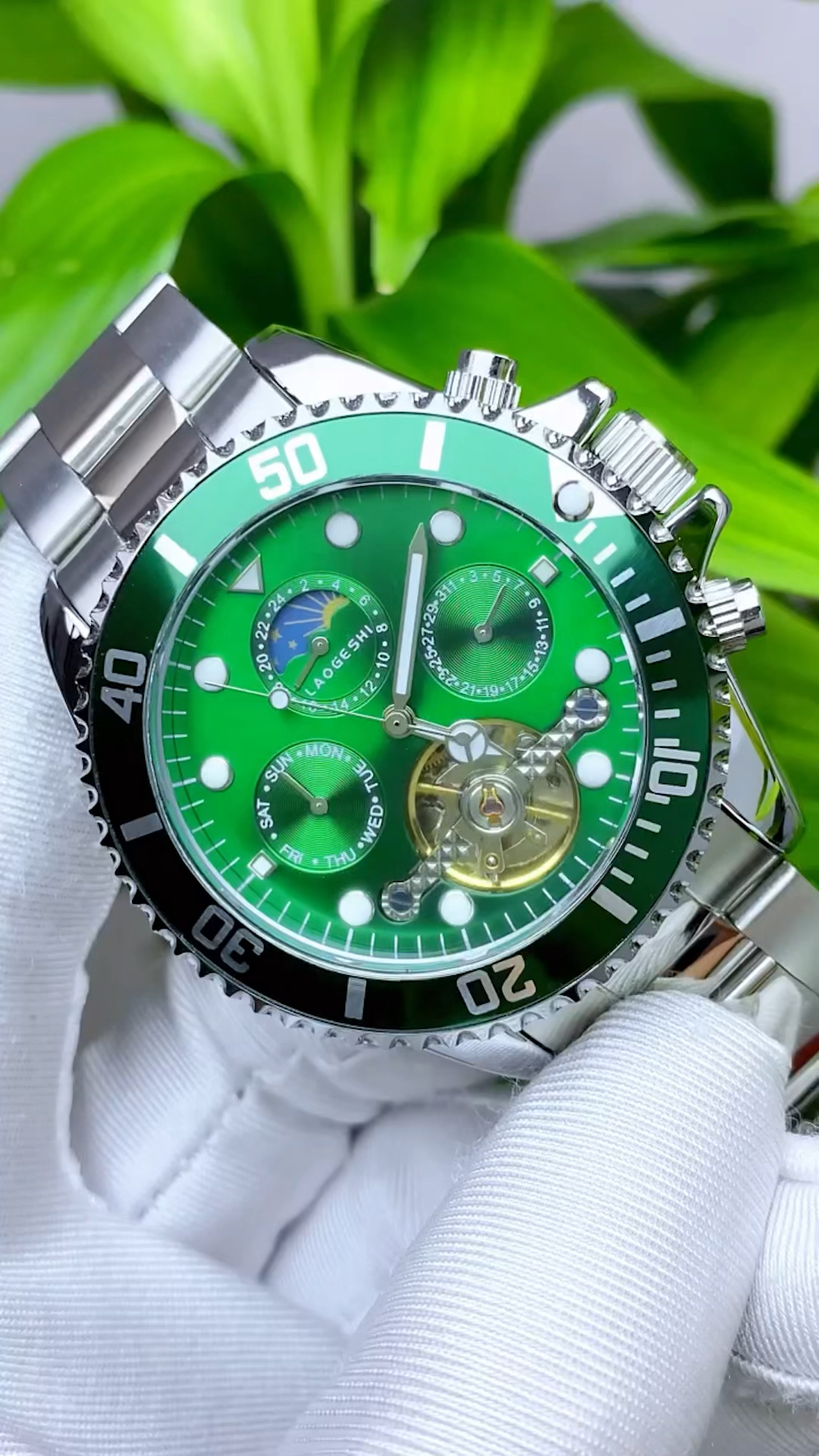 实拍劳力士复杂功能设计系列奢华绿色表盘深受广大群众喜爱