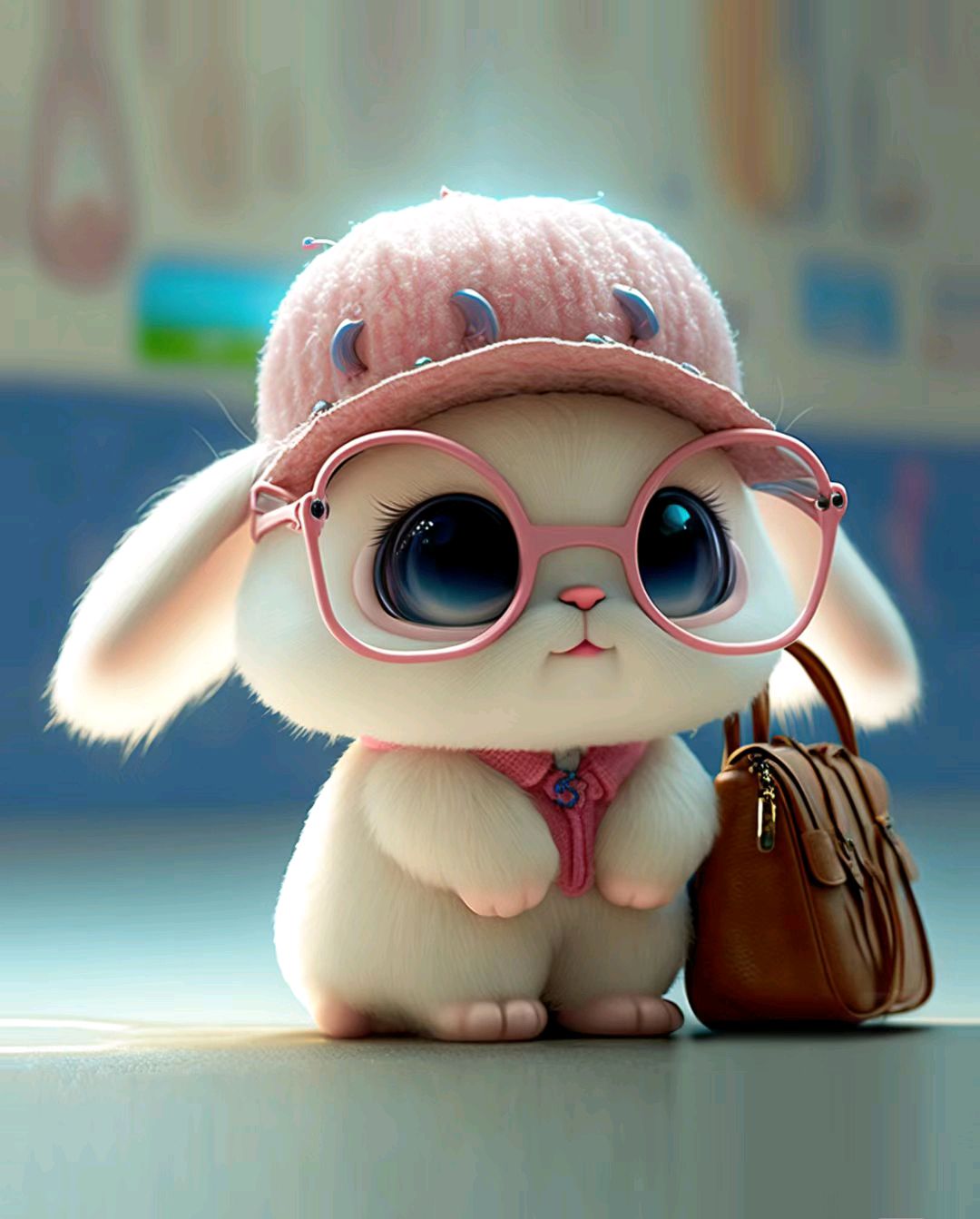 戴眼镜的小兔兔