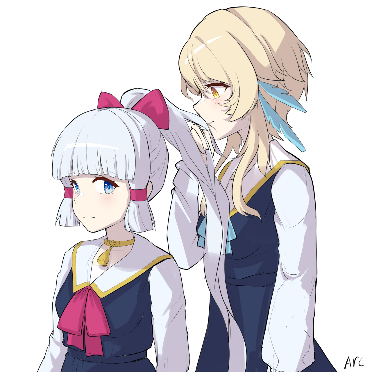 荧鹭组合(荧妹x神里绫华) 画师:arc#二次元美图# #我爱二次元