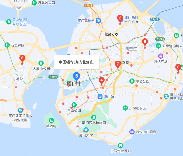 中国银行厦门网点分布?