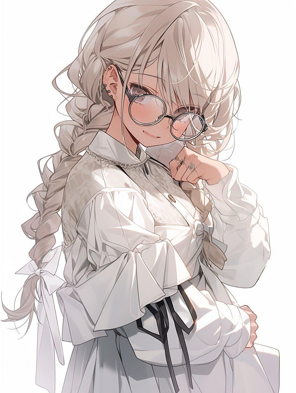 高颜值的可爱眼镜娘[并不简单]#二次元