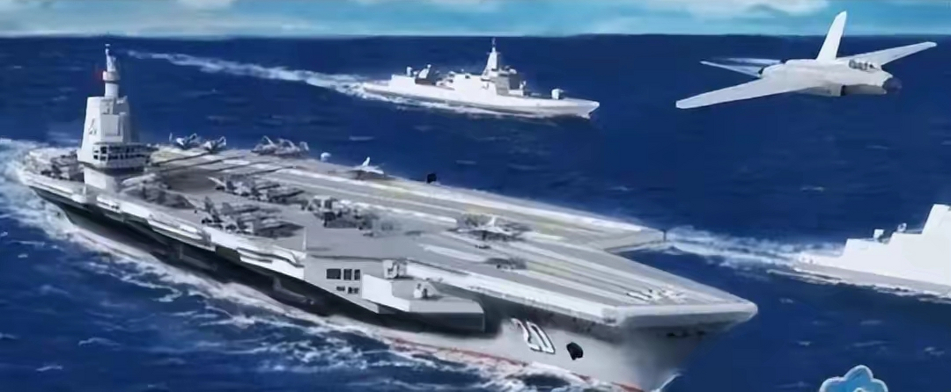 报道,近期江南造船厂的公众号发布了一张舷号为"20"的新型航母概念图