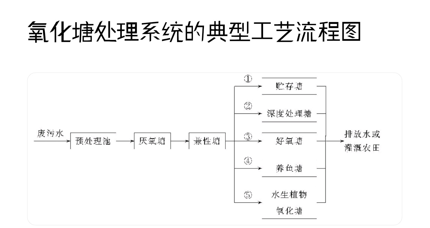 氧化塘典型处理工艺流程