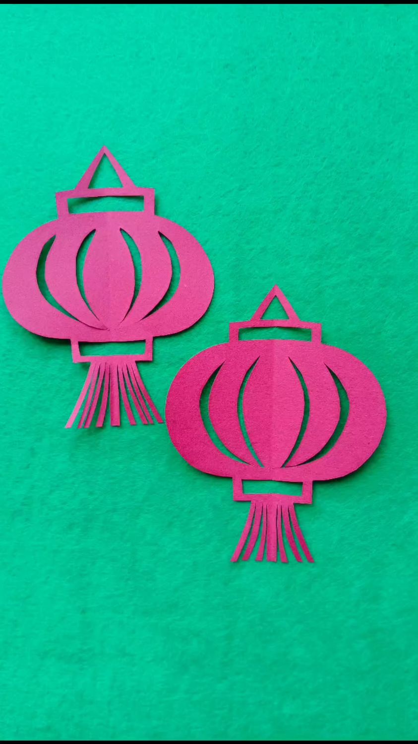 手工剪纸:红灯笼