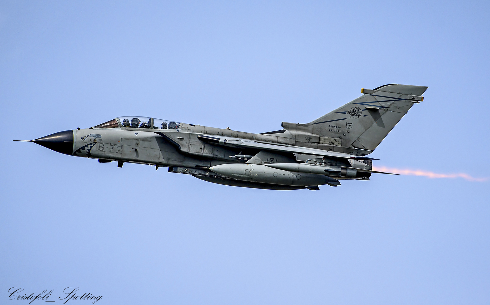 涂上鲨鱼头的大狂风双座战机·意大利