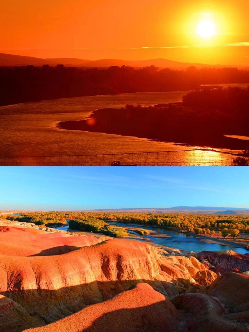 新疆旅游最美莫过于晚霞中五彩滩美景!