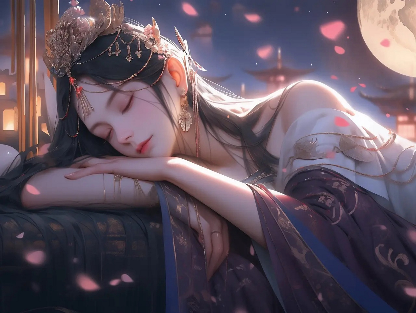 古风插画,贵妃躺来了,谁最聊