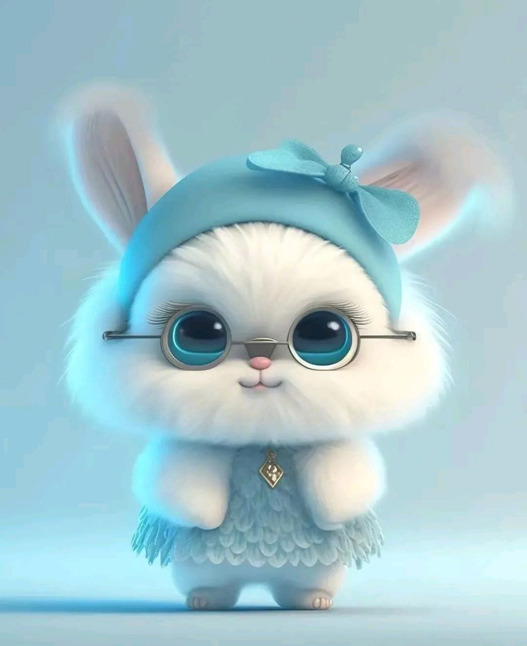 穿裙子的小蓝兔祝天下母亲妇女节快乐