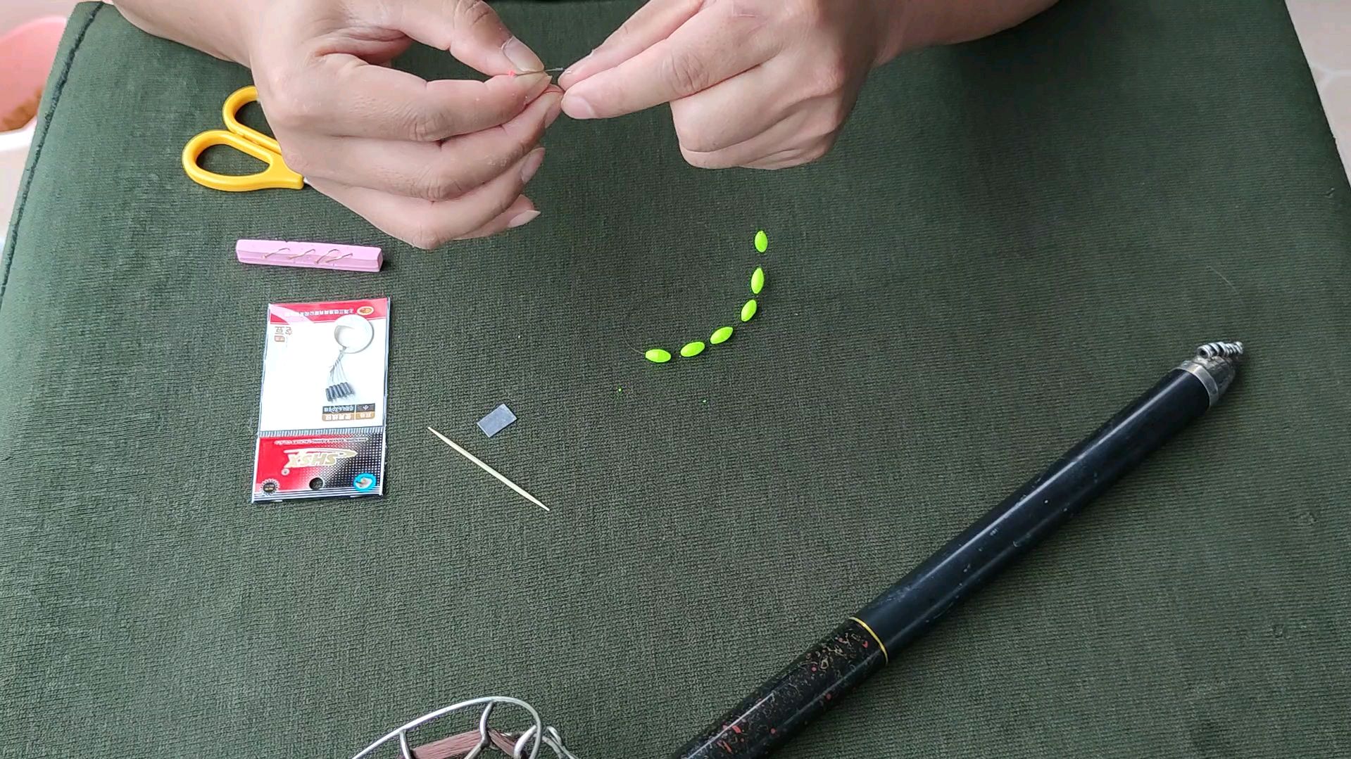 谷麦钓竿线组制作绑钩技巧分享