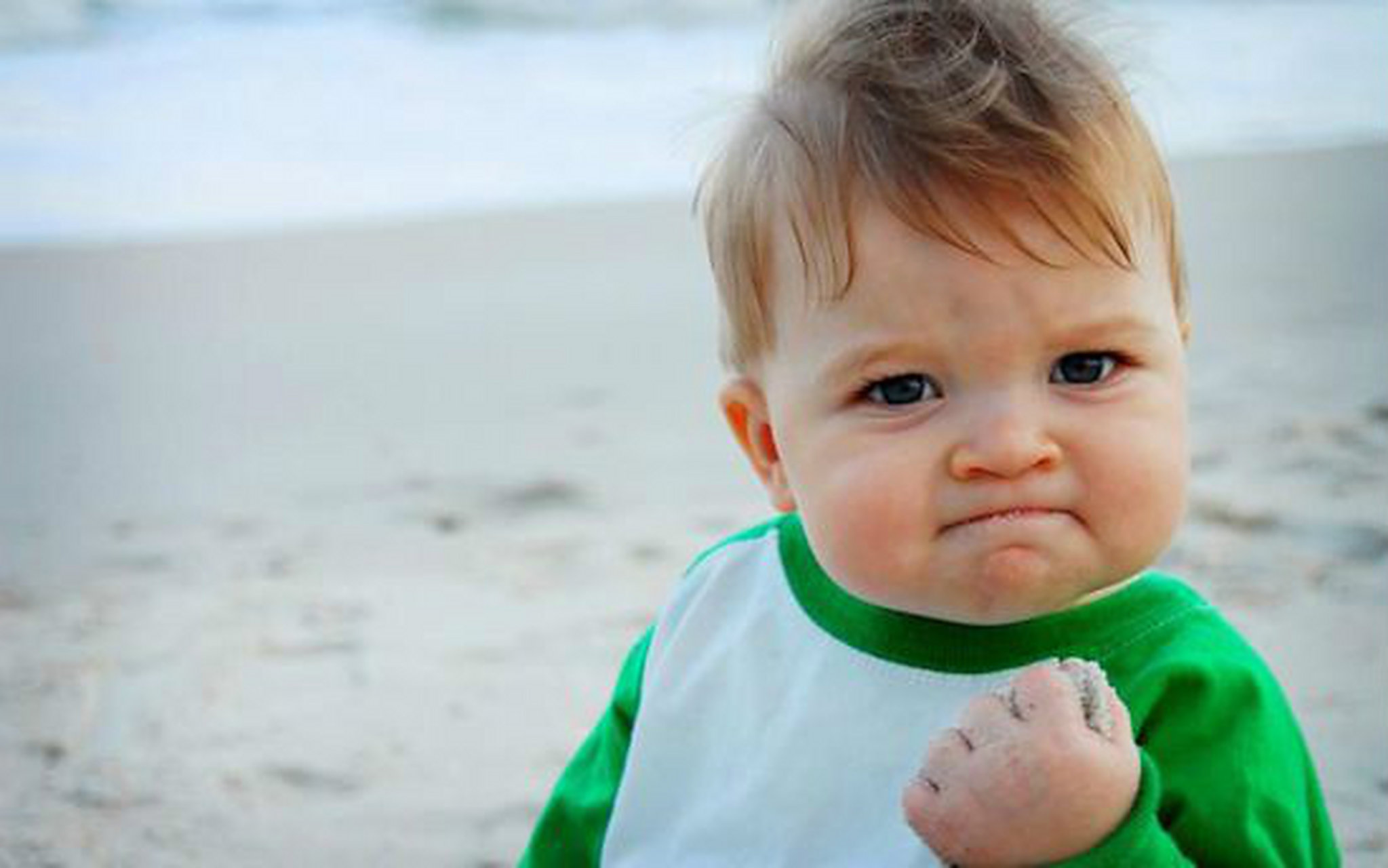 2007年,"握拳宝宝"sammy griner的妈妈在媒体发布了这张照片,当时