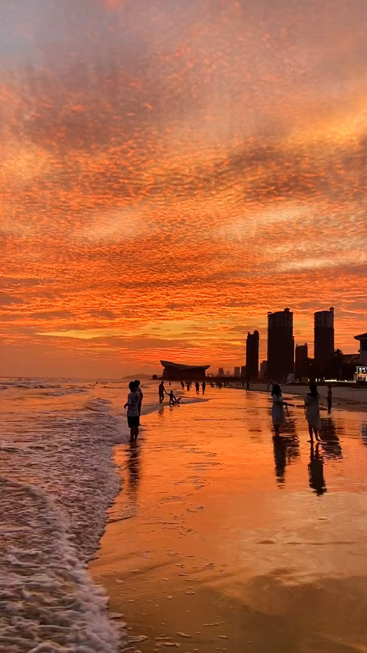 北海的晚霞太美了,有机会一定要去看一次.