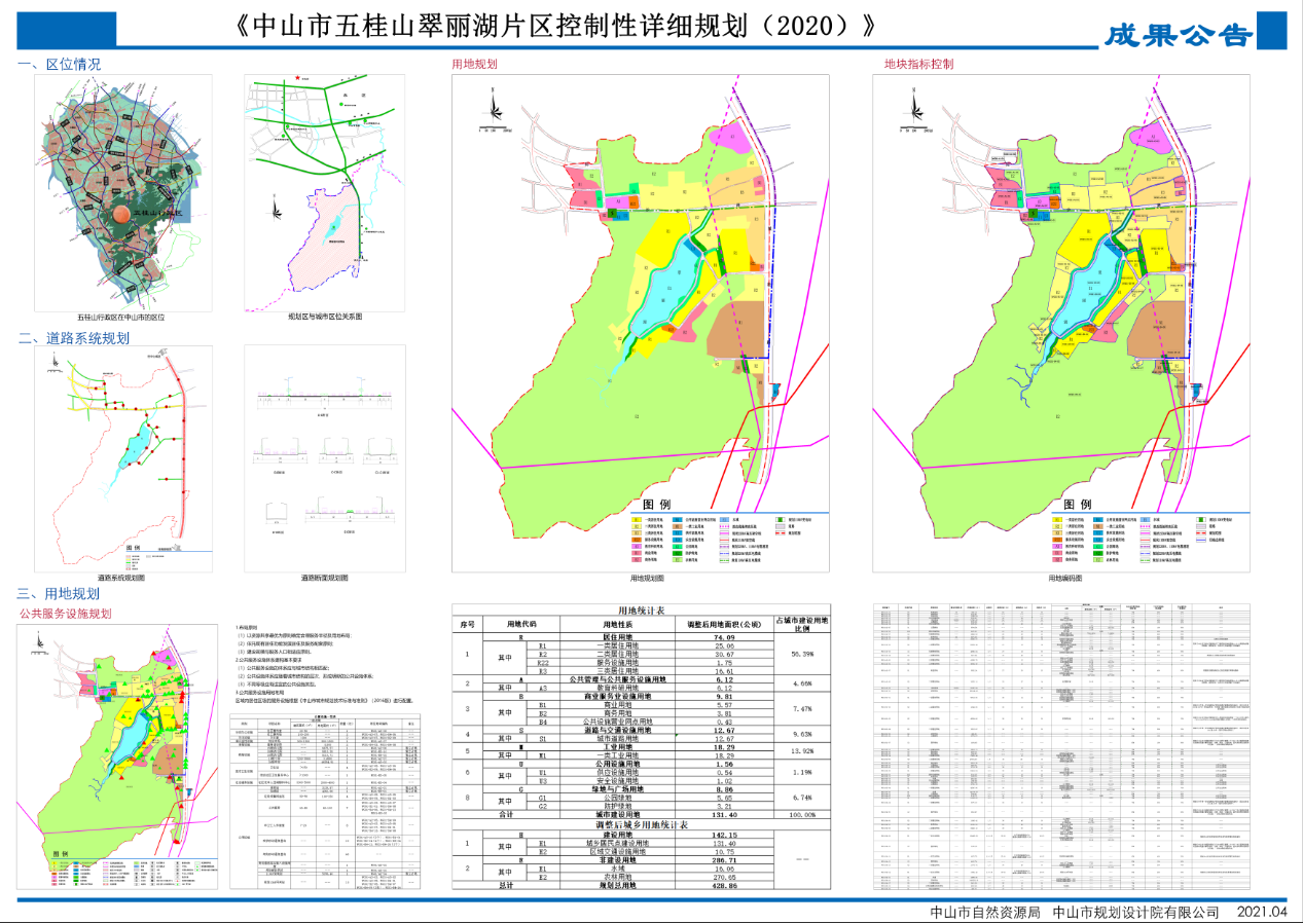 中山市五桂山翠丽湖片区控制性详细规划调整
