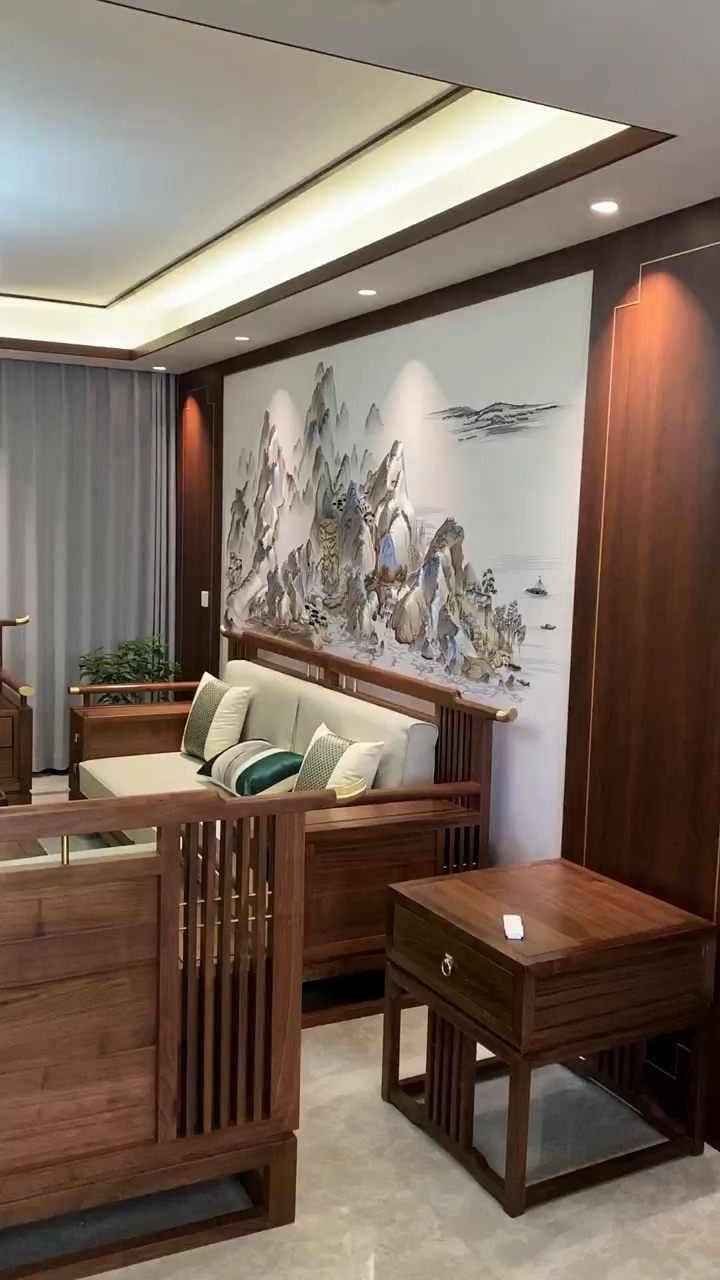 这新中式沙发背景墙太好看了