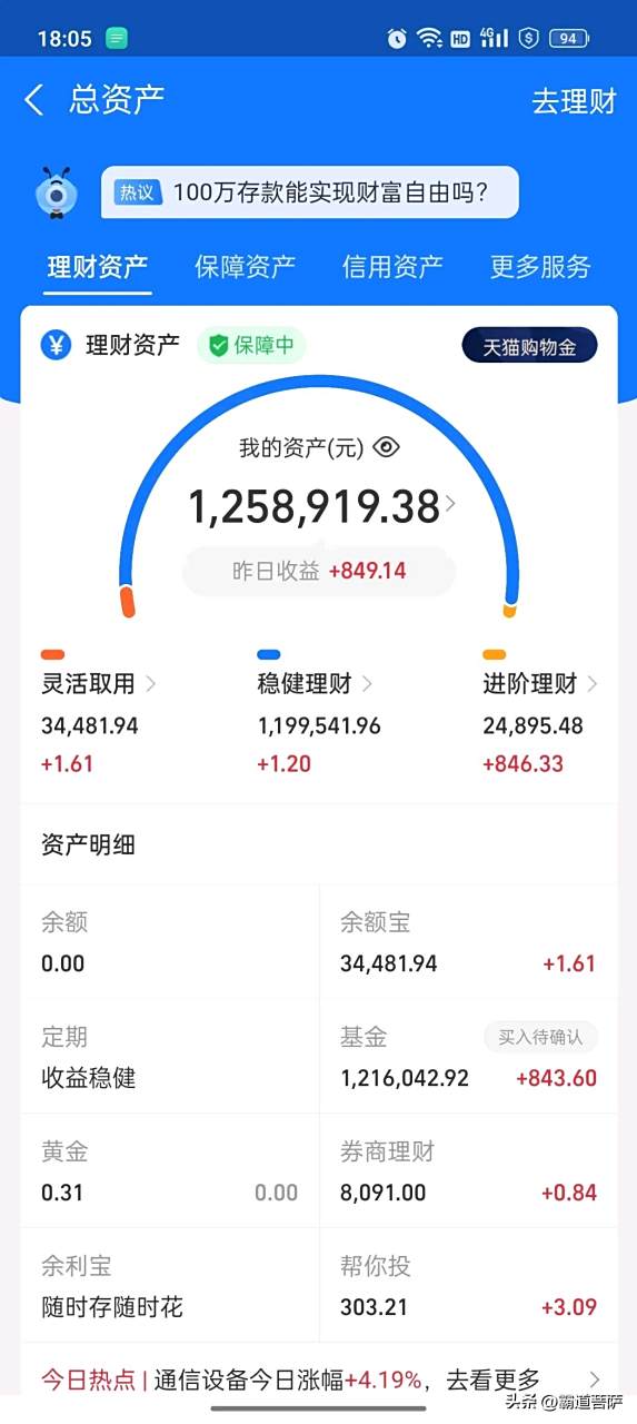 一百万存支付宝收益竟只有840多!不可思议?