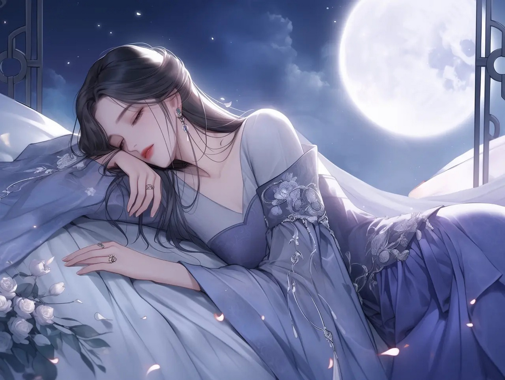 古风插画,贵妃躺来了,谁最聊