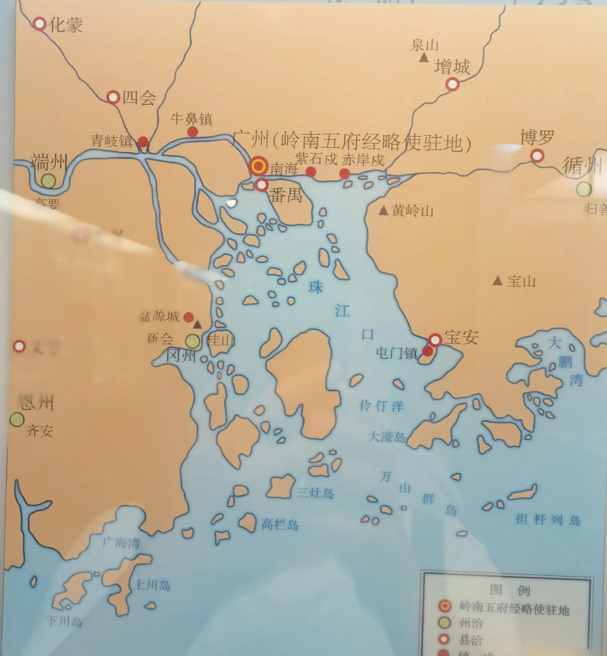 沿海城市,珠江口面積非常寬廣,中山,珠海,澳門,那個時候還都是海洋