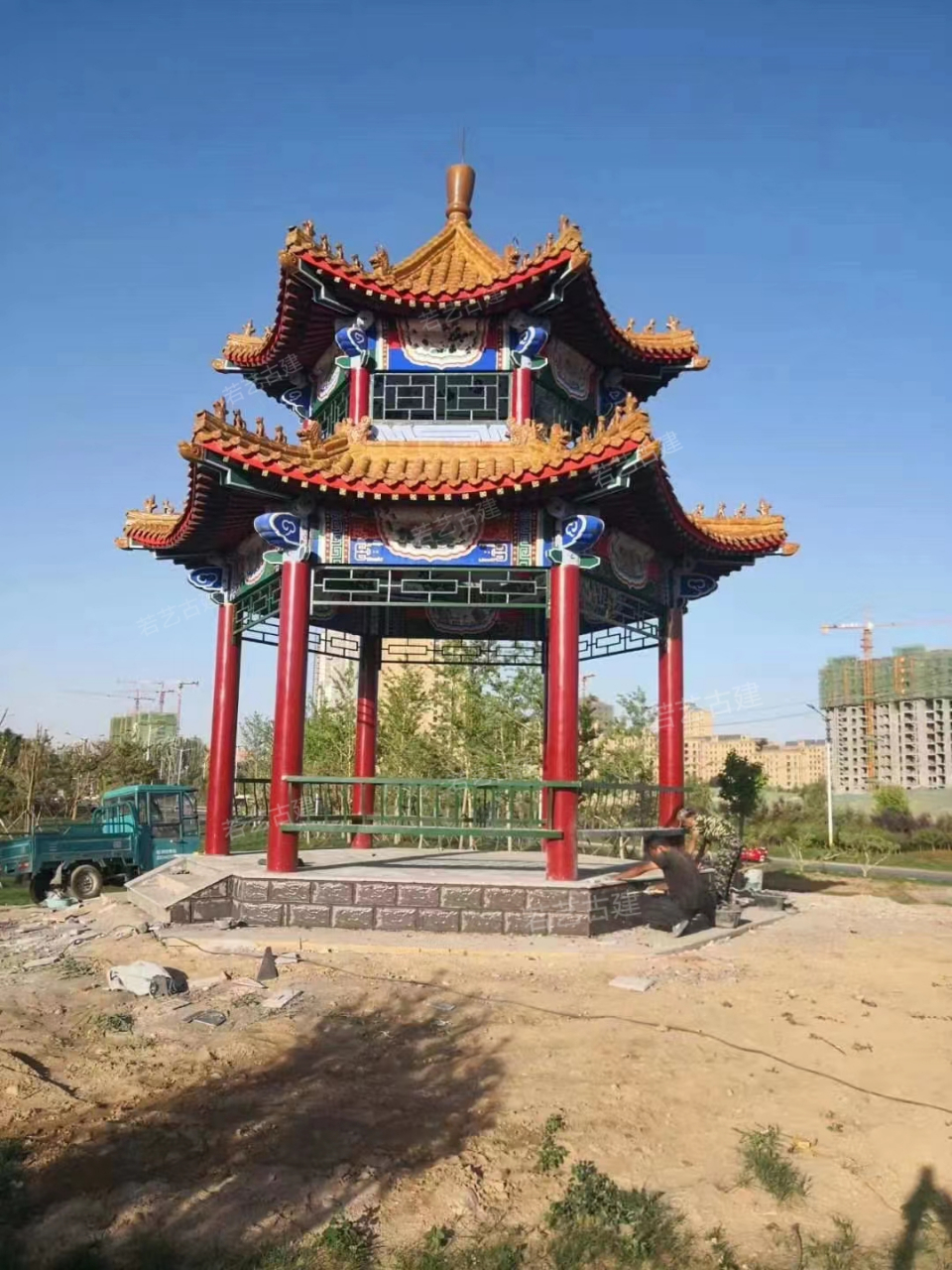 如果你想打造一个古色古香的亭子,那么这款仿古水泥凉亭绝对不可错过!