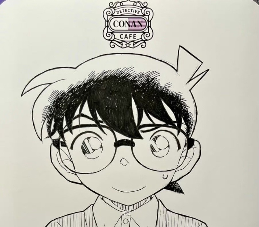 青山刚昌柯南咖啡店签绘第2弹,赤井秀一安室透斗嘴,连成爱心形