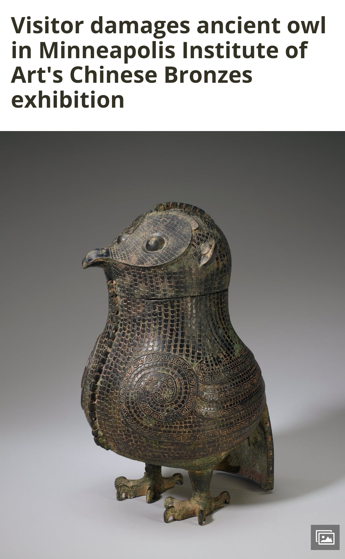 青铜鸮尊商代 青铜鸮尊外国文物介绍美国青铜器鸮尊国外文物照片鸮尊