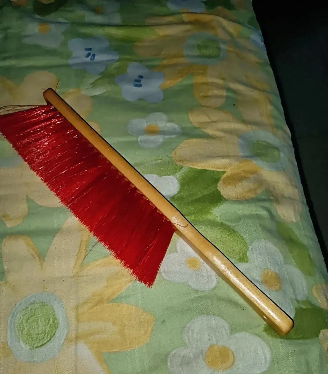 昨晚我用笤帚疙瘩把我家十三岁的大儿子打了.