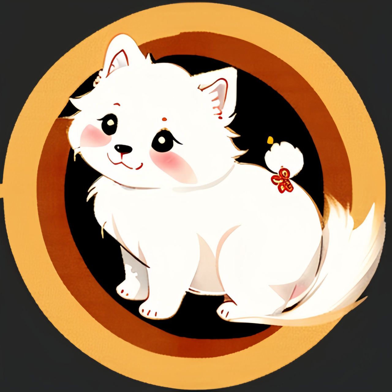 中国水墨风～喜欢的朋友请举手～ #狗狗头像# #治愈不开心# #动态优创