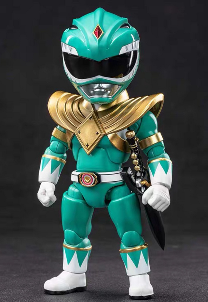 q版超凡恐龙战队绿战士红战士龙皇可动人偶手办!#手办# #玩具# #积木