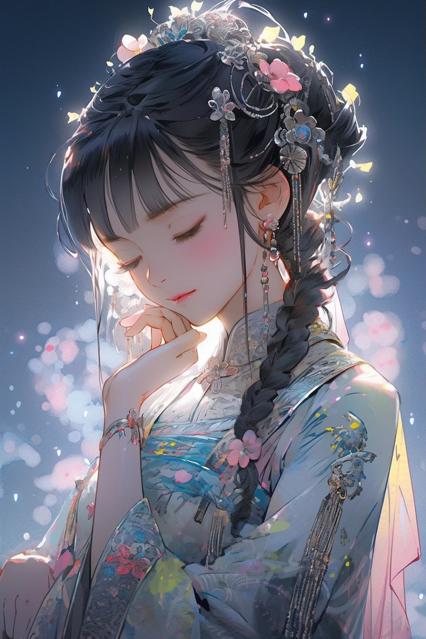 民族服饰#ai绘画# #美女# #二次元